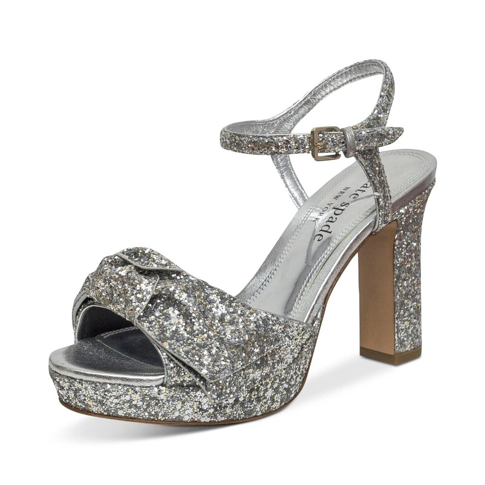 Kate Spade New York Women's Miya Glitter Dress Sandals Gold Silver US 7.5